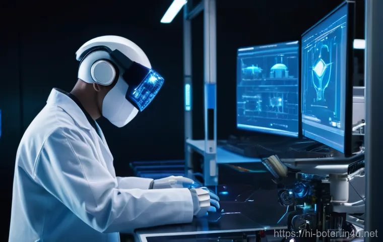 로봇기술사와 3D 프린팅 활용 사례 - **Prompt: Robot Technician in a Futuristic Lab**
    "A highly skilled and focused robot technician,...