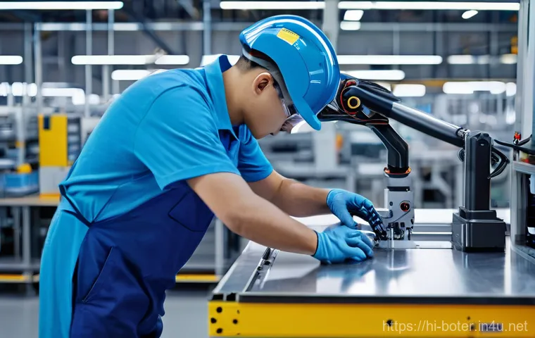 로봇기술사와 공장 자동화 사례 - **Prompt 1: Collaborative Robotics in a Modern Assembly Line**
    An ultra-realistic image of a cle...