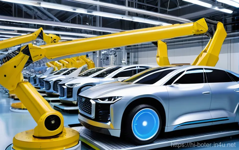 로봇기술사와 공장 자동화 사례 - **Prompt 1: Collaborative Robotics in a Modern Assembly Line**
    An ultra-realistic image of a cle...