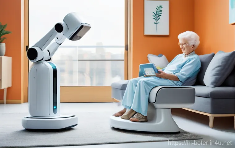 로봇기술사와 로봇 안전 기술 - **Prompt:** A dynamic, eye-level shot inside a high-tech automated factory environment. A team of th...
