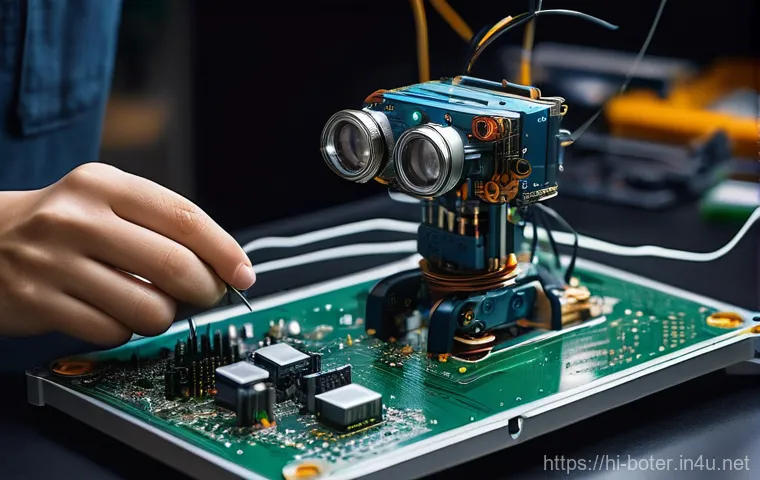 로봇기술사 시험 준비 체크리스트 - "A clean, futuristic laboratory where a highly advanced, humanoid robot stands alongside a human res...